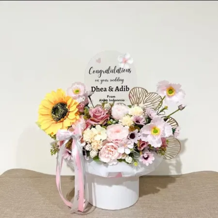 Bloom Box Akrilik Ucapan Wedding Genteng Surabaya